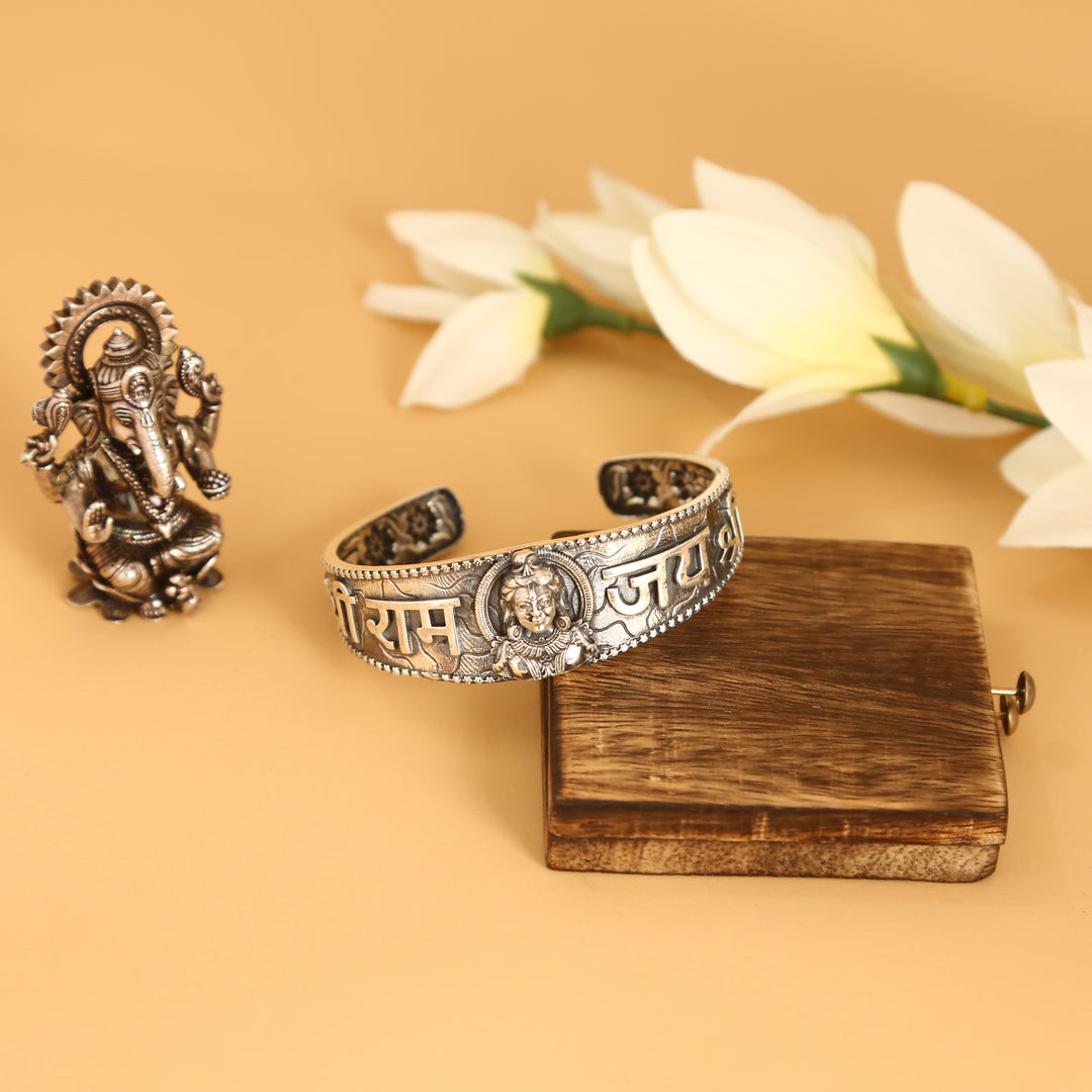 Shree Ram Silver Kada Bracelet: