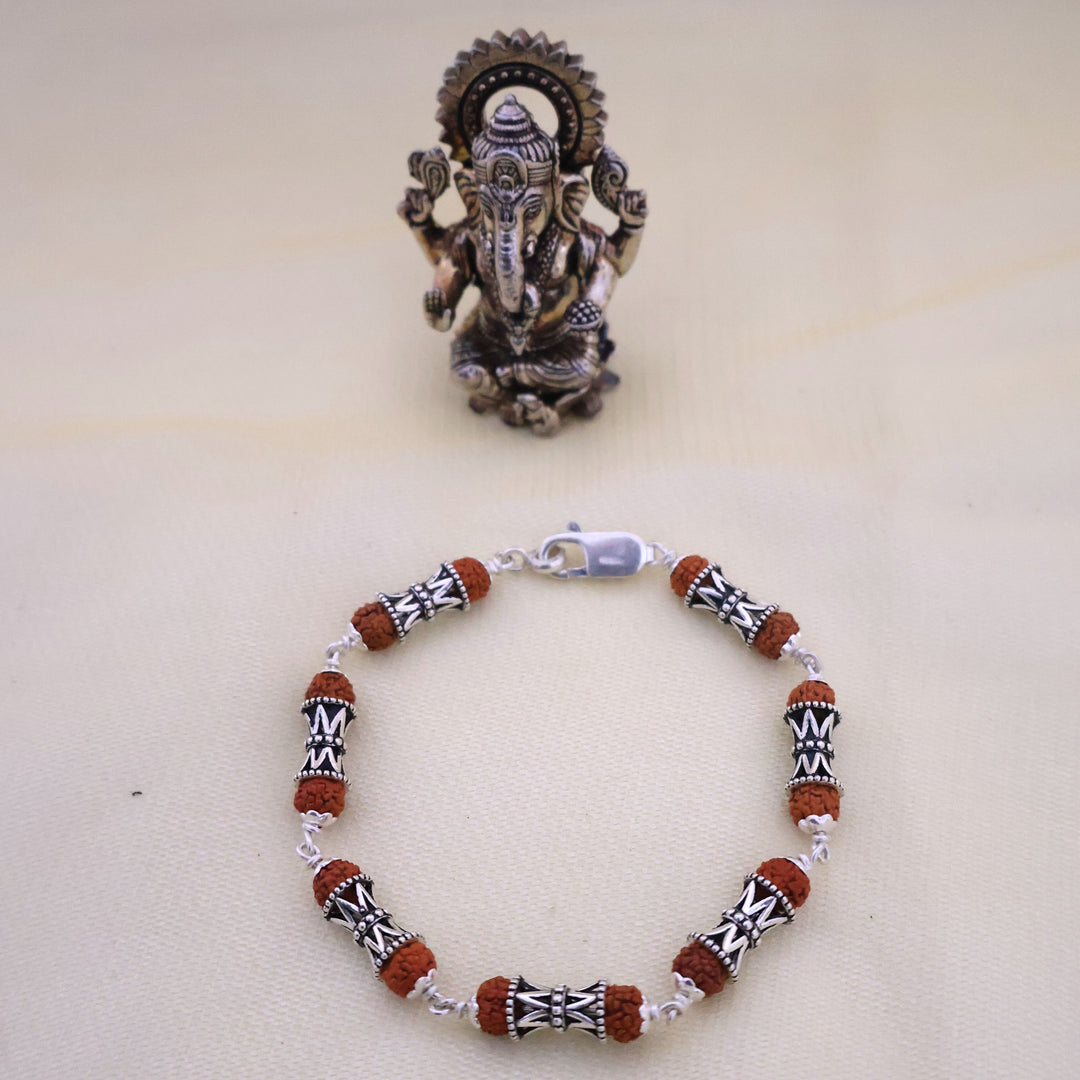 Silver Shiva Kada Bracelet