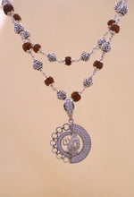 Load image into Gallery viewer, Rudraksha and Pure Silver Square Heavy Beads Chain
