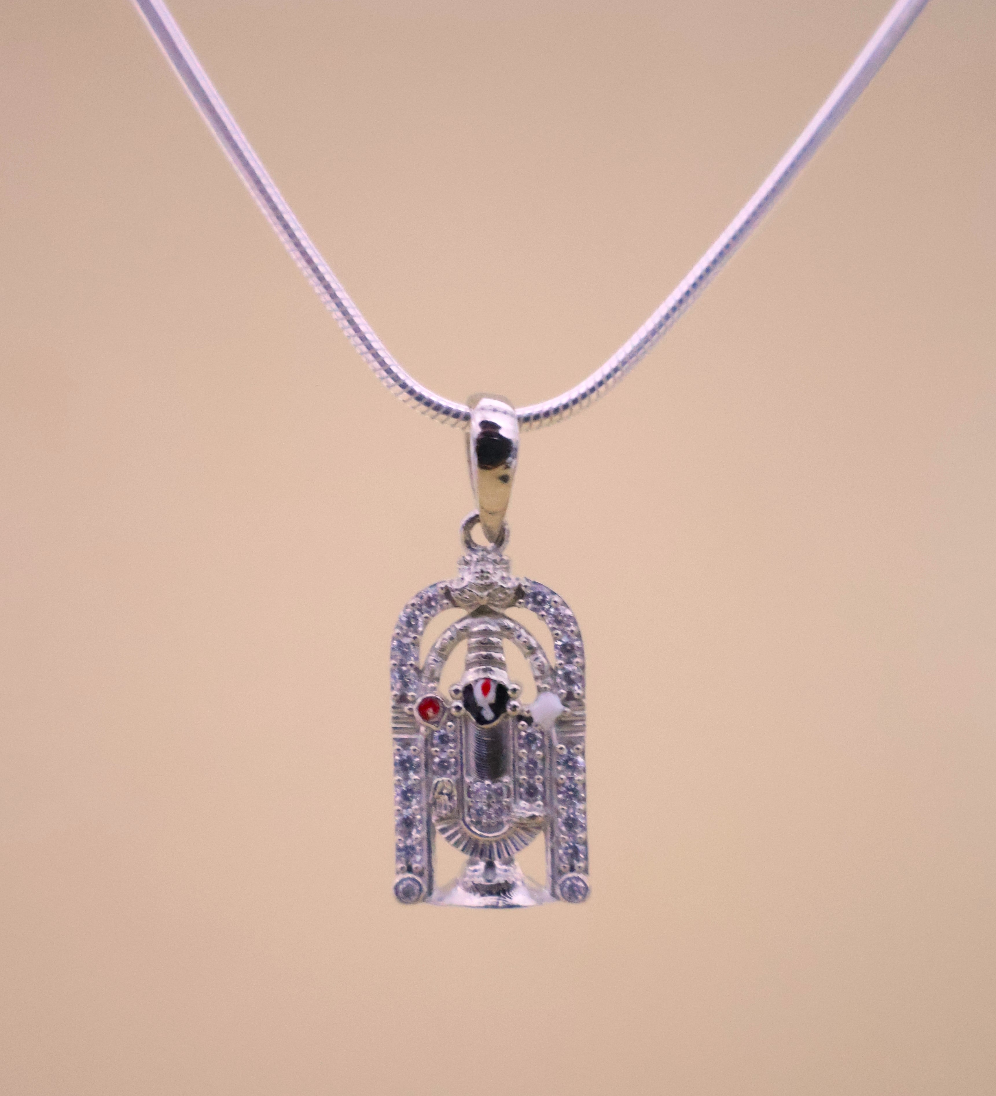 Tirupati Dimond Pure Silver Pendant