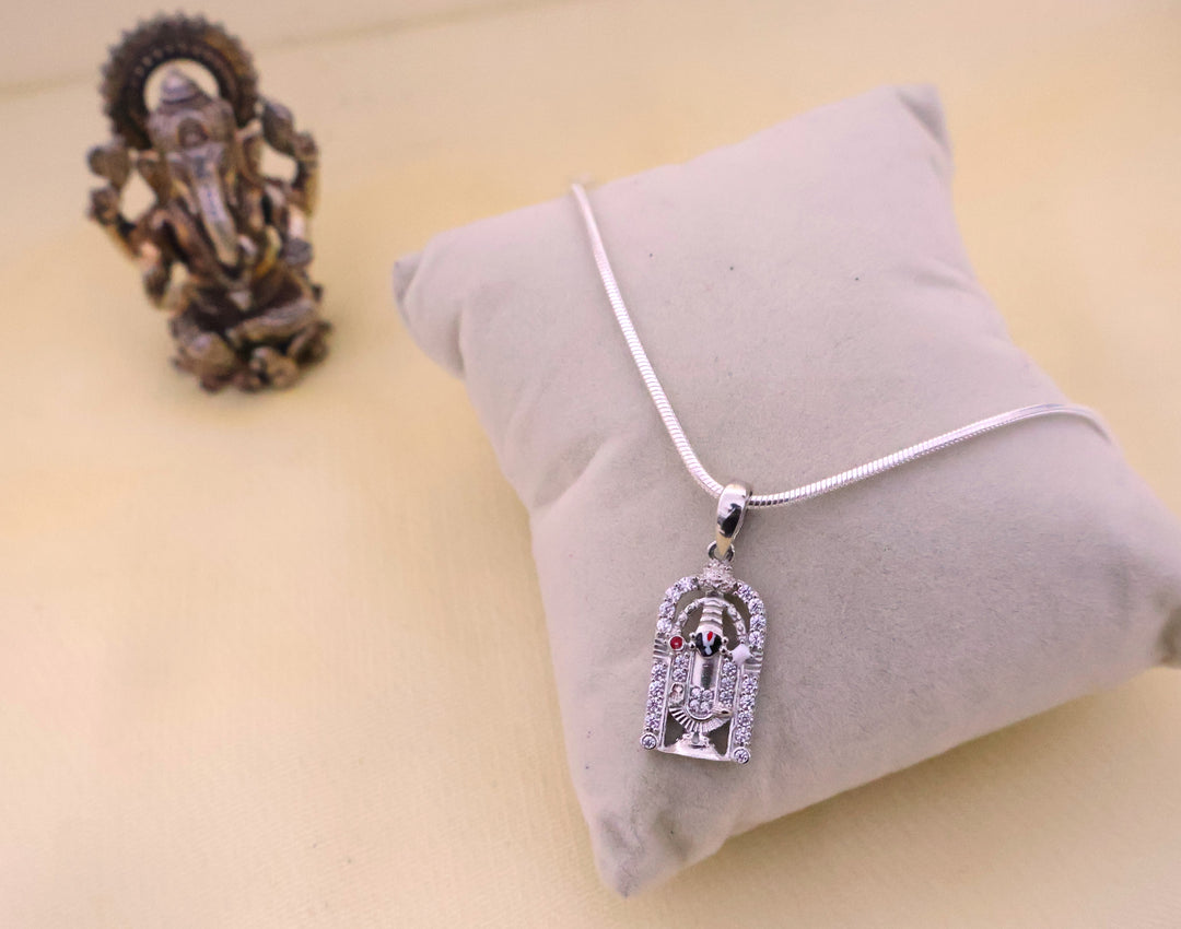 Tirupati Dimond Pure Silver Pendant