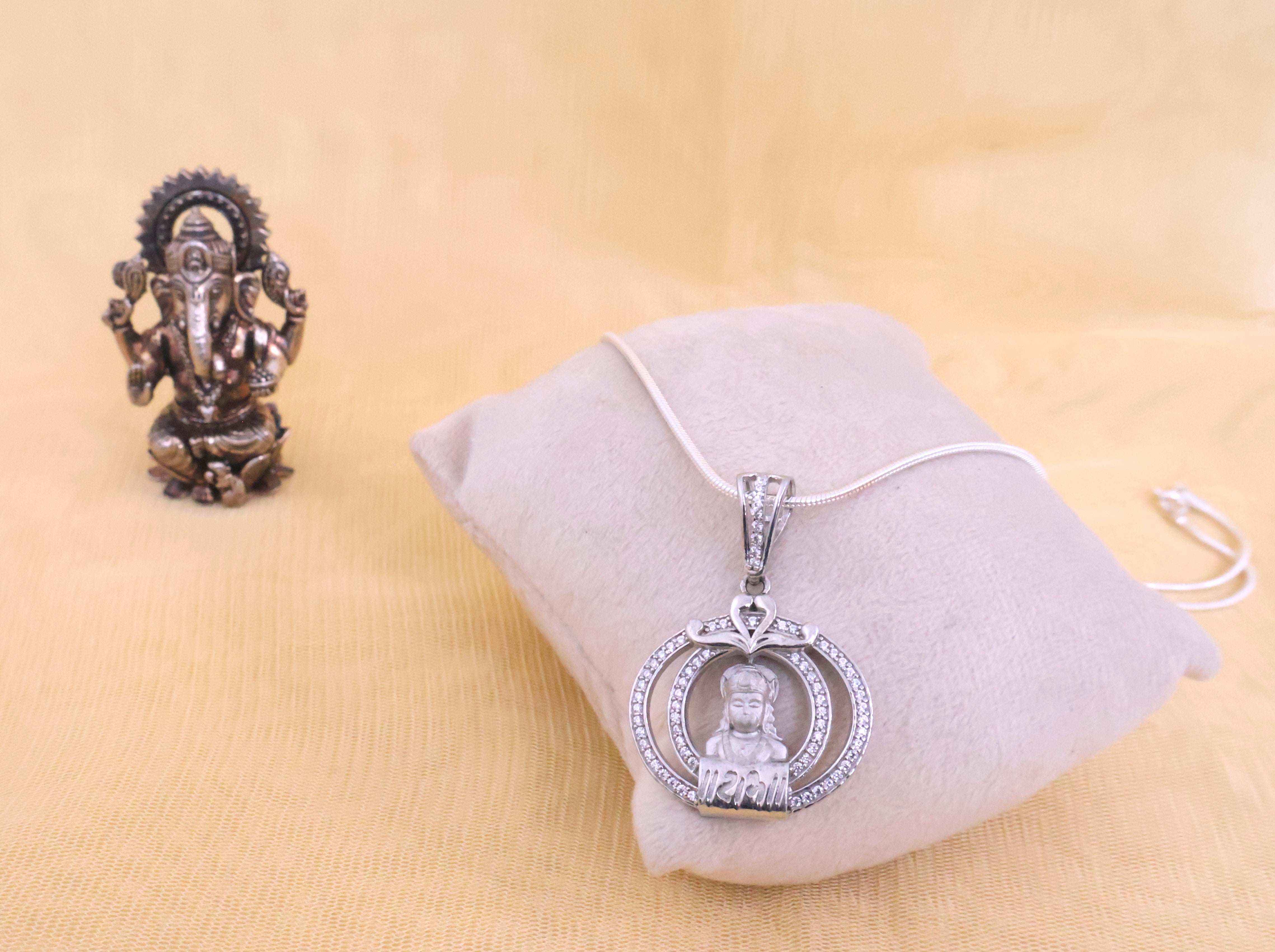 Hanuman Silver pendent With Ram Text