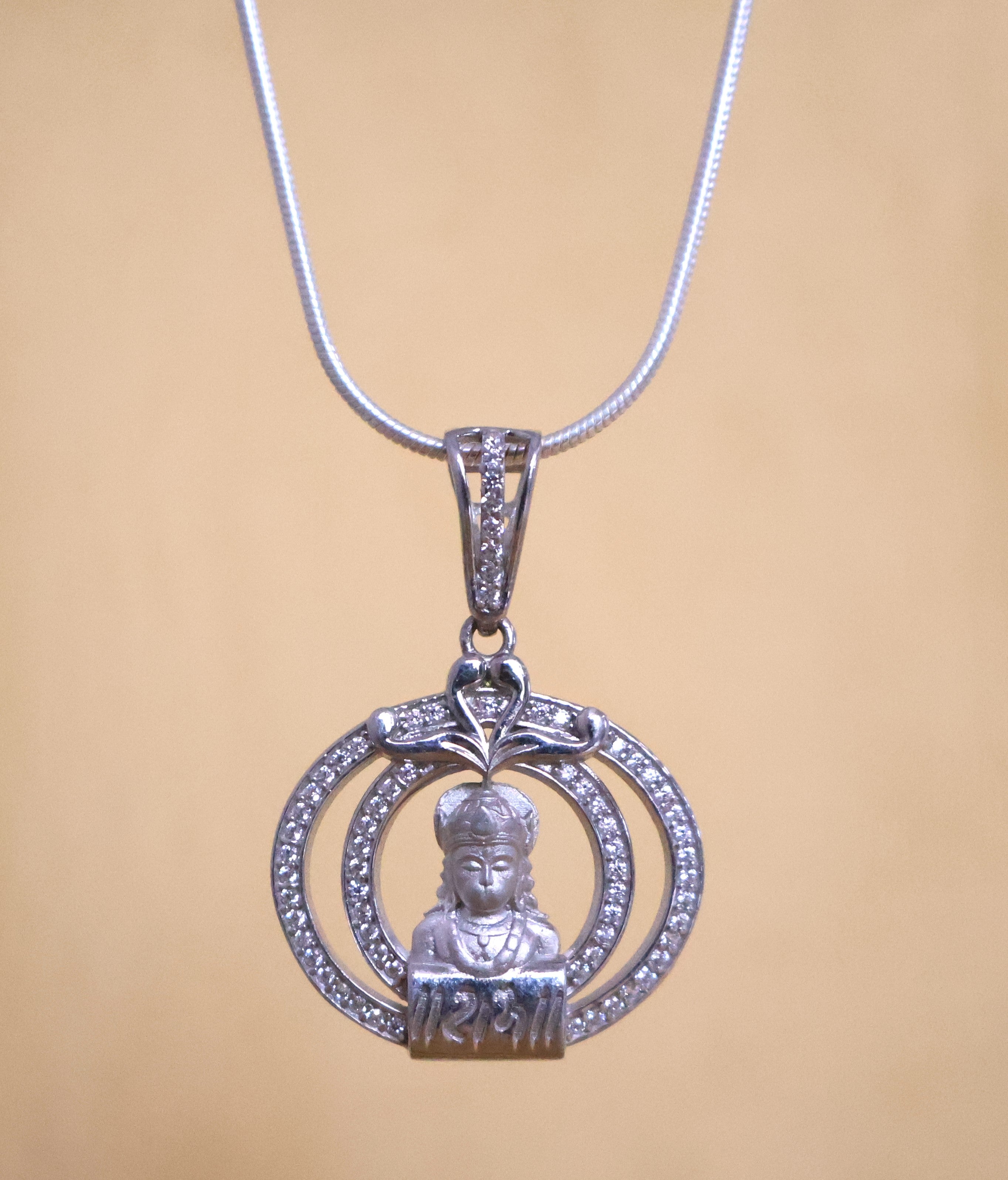 Hanuman Silver pendent With Ram Text