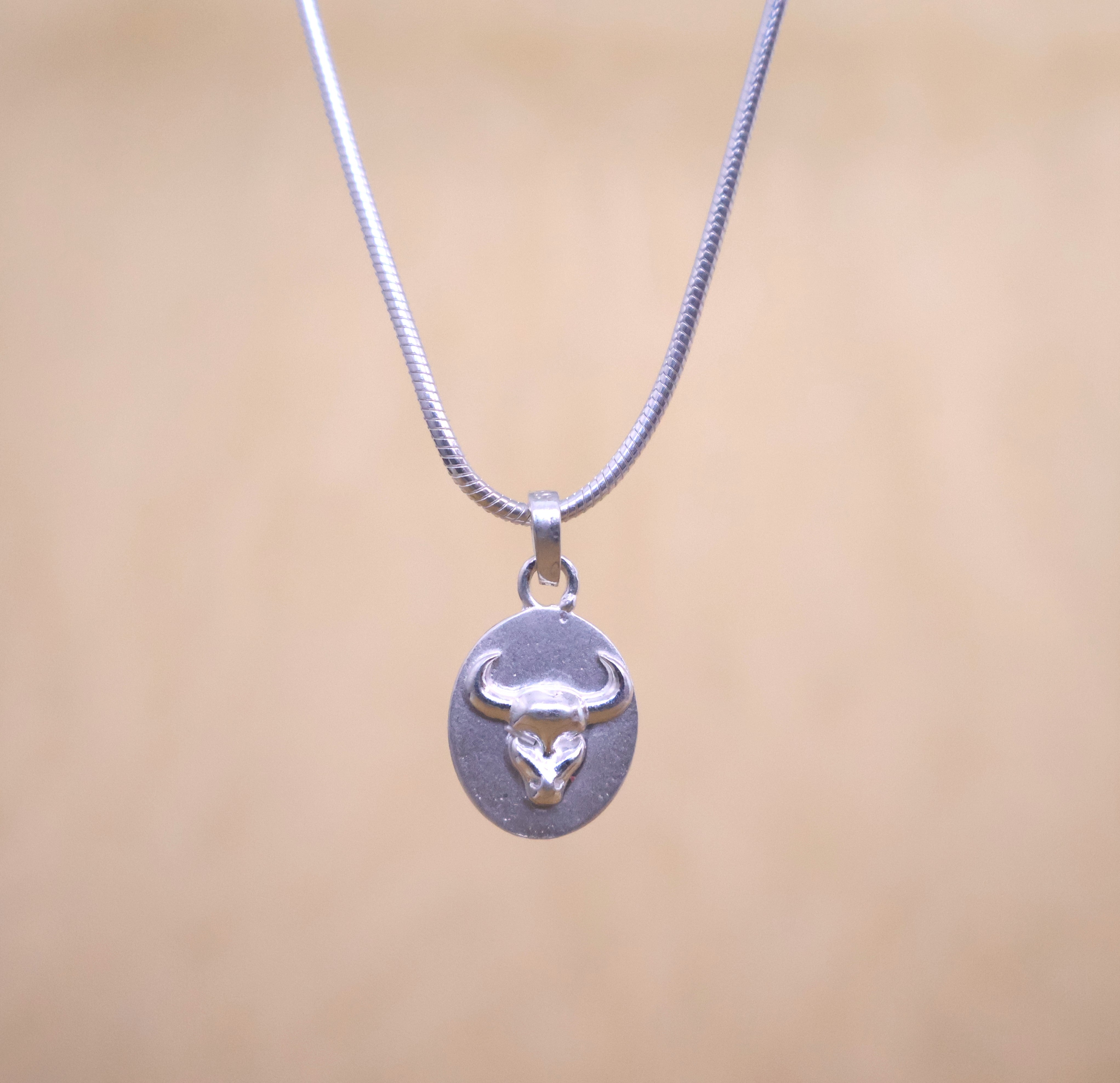 Pure Silver Taurus Pendant