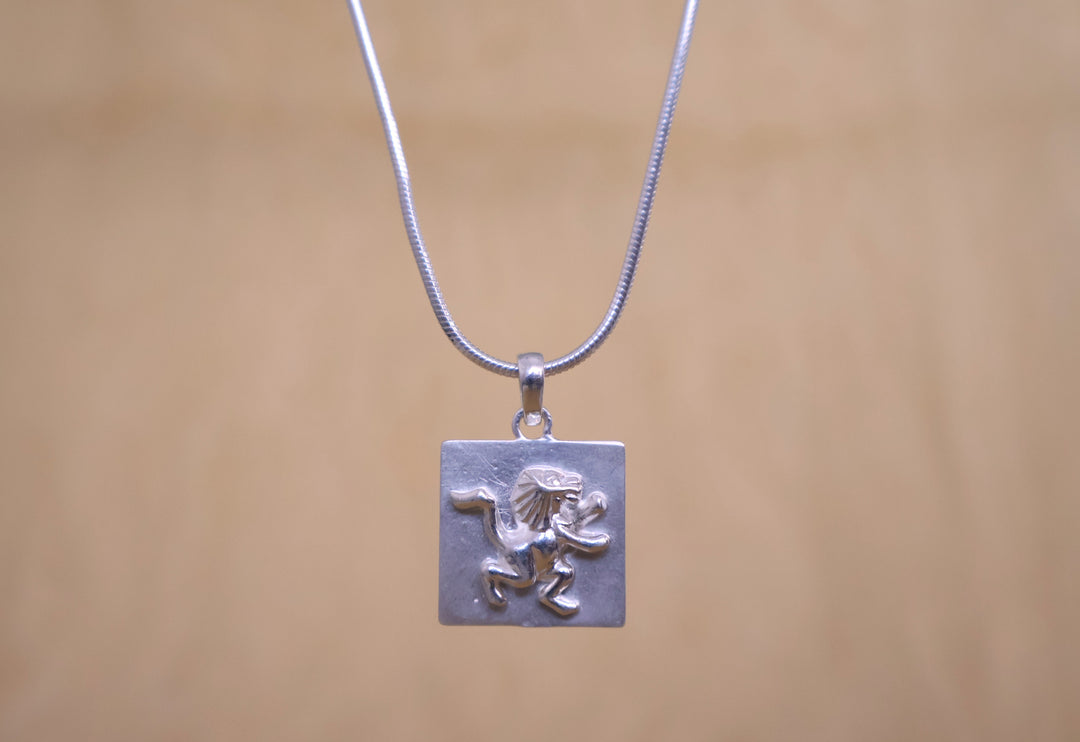 Regal Elegance: Pure Silver Leo Pendant