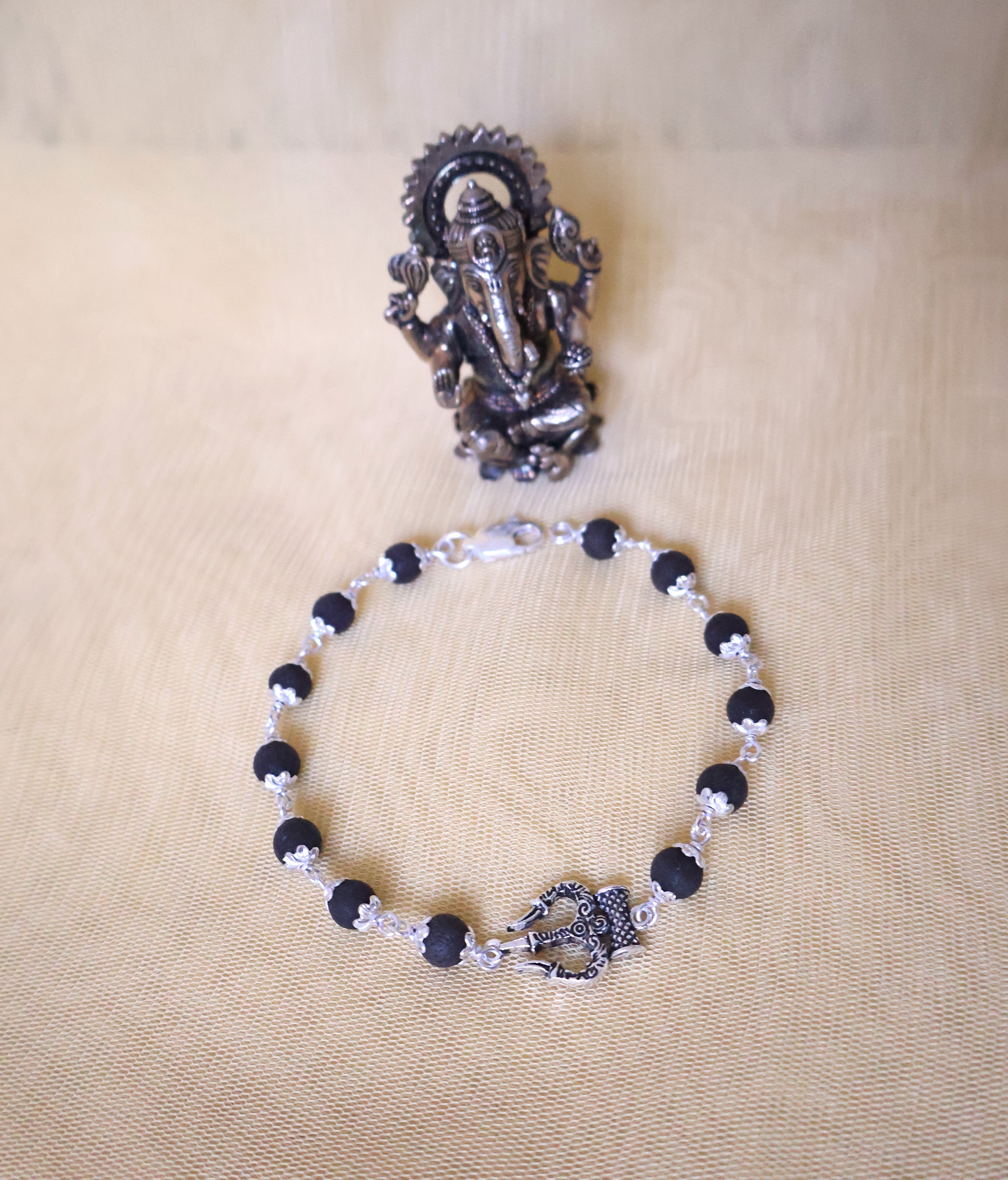 Karungali-Trishul Silver Bracelet: Sacred Connection