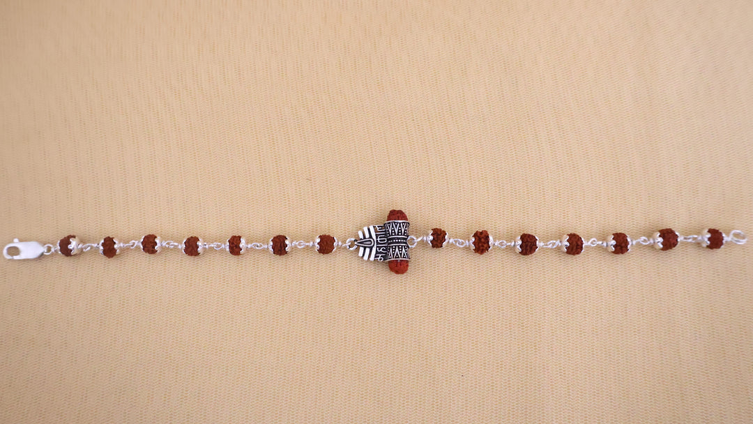 Rudraksha Silver Mahakal Bracelet: Sacred Connection