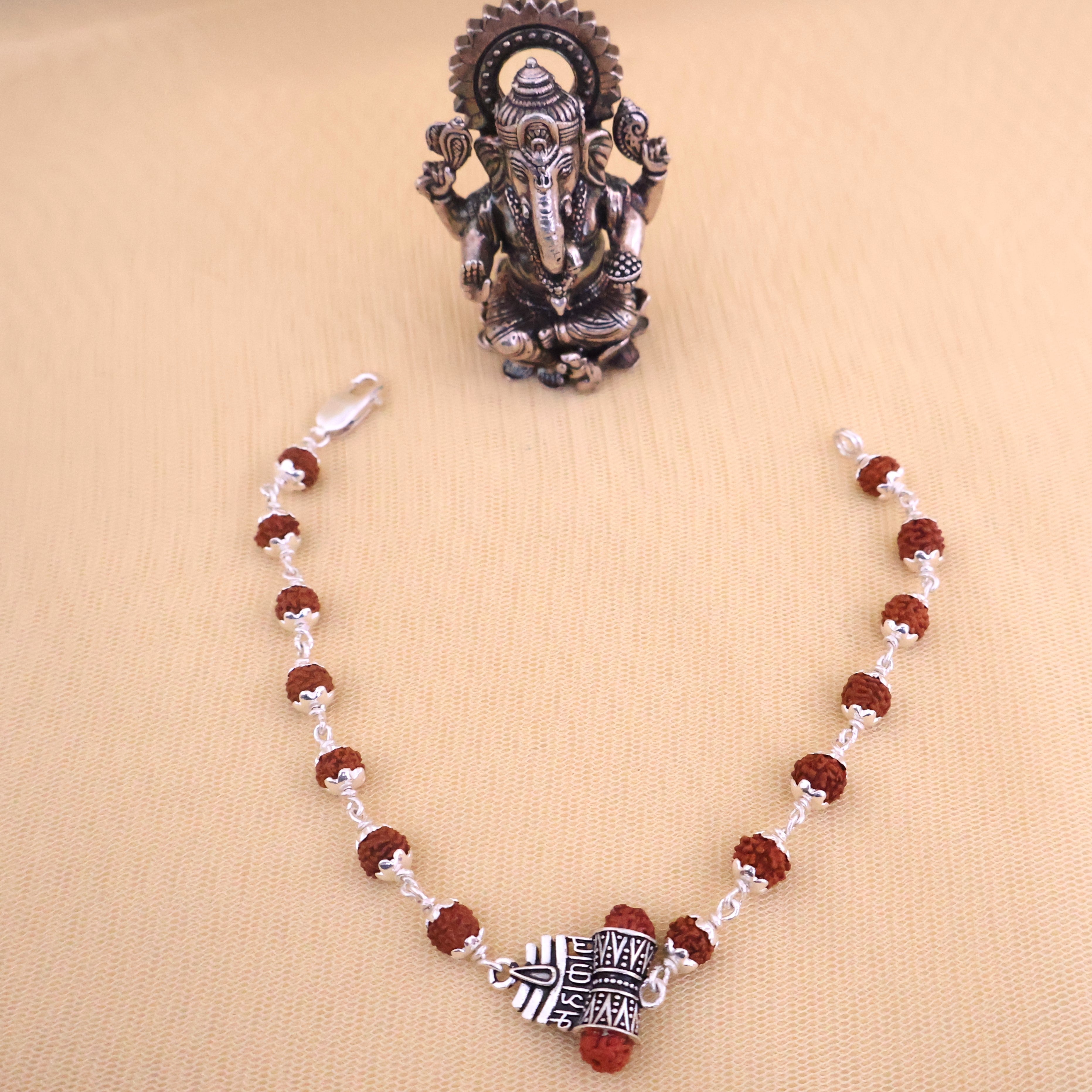 Rudraksha Silver Mahakal Bracelet: Sacred Connection