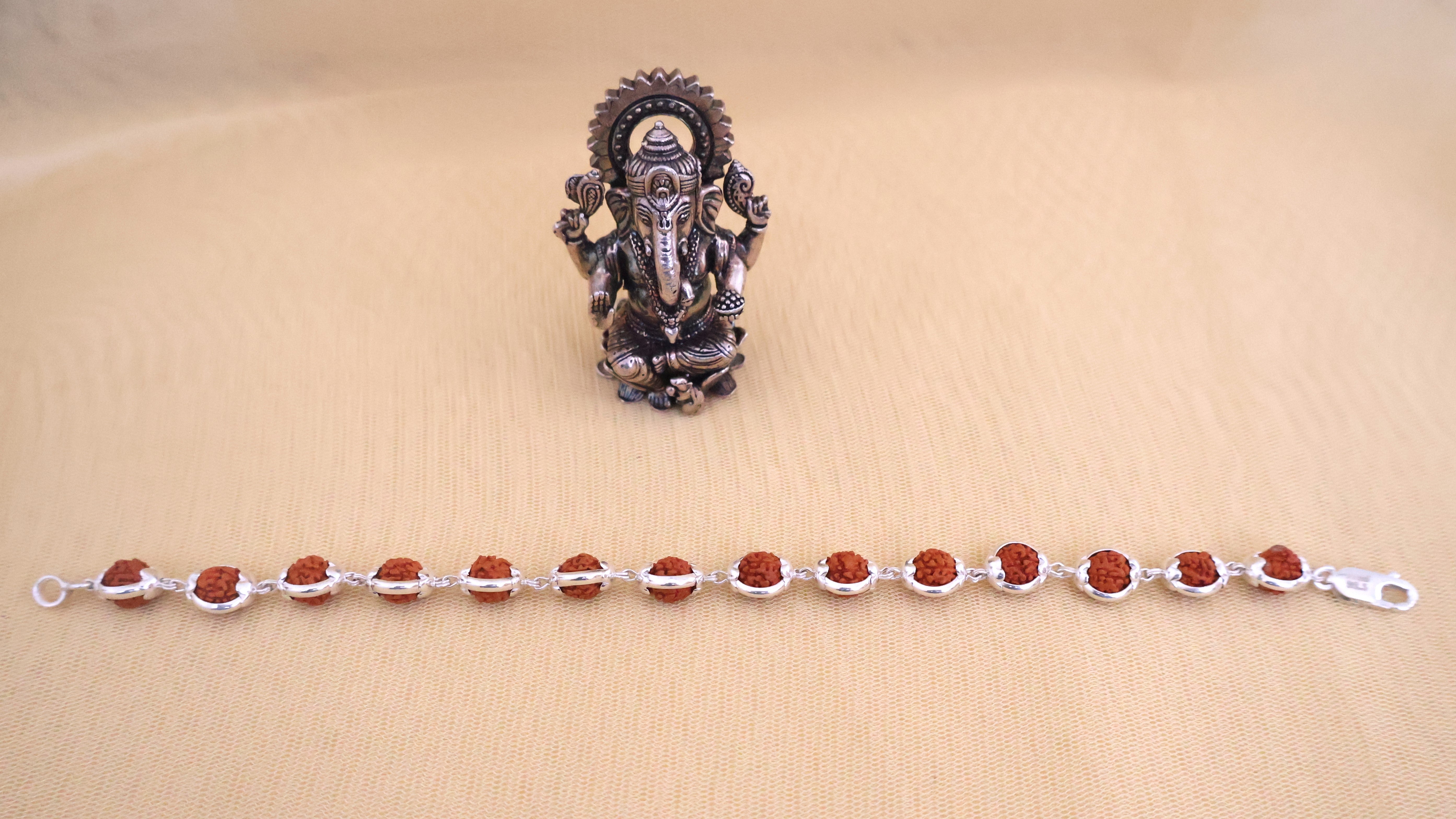 Rudraksha Silver Cap Bracelet: Sacred Connection