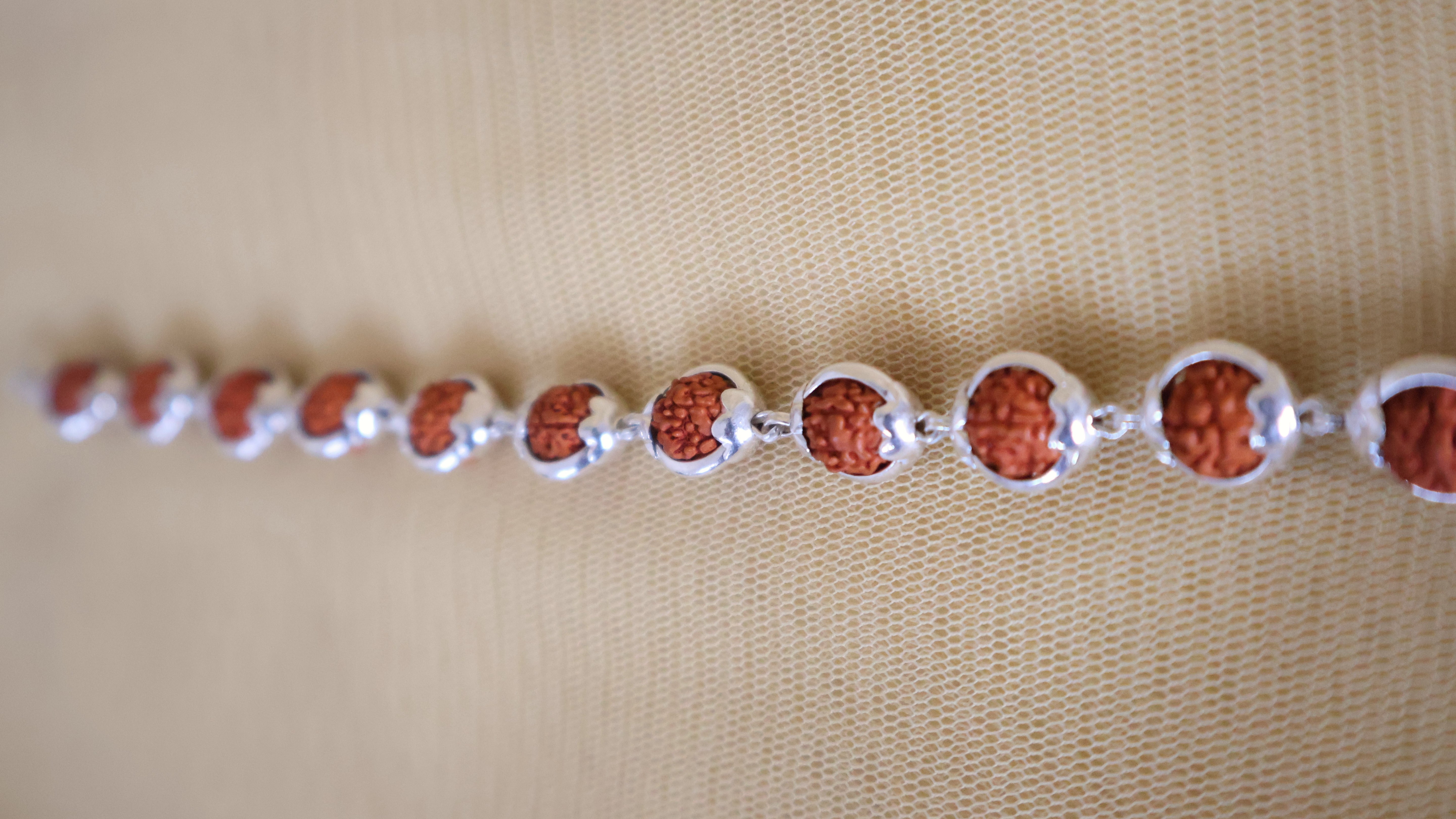 Rudraksha Silver Cap Bracelet: Sacred Connection