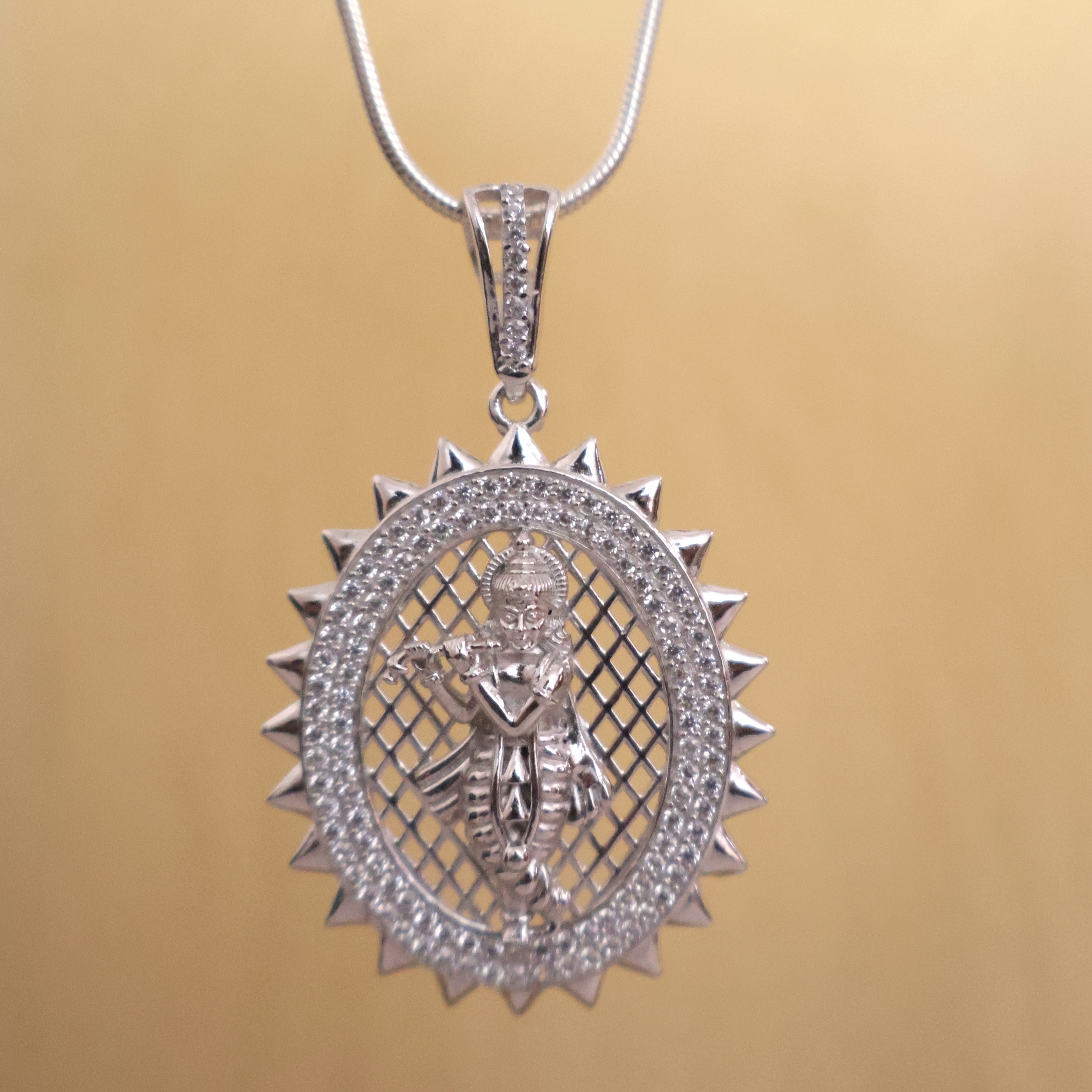 Krishna Silver Pendent