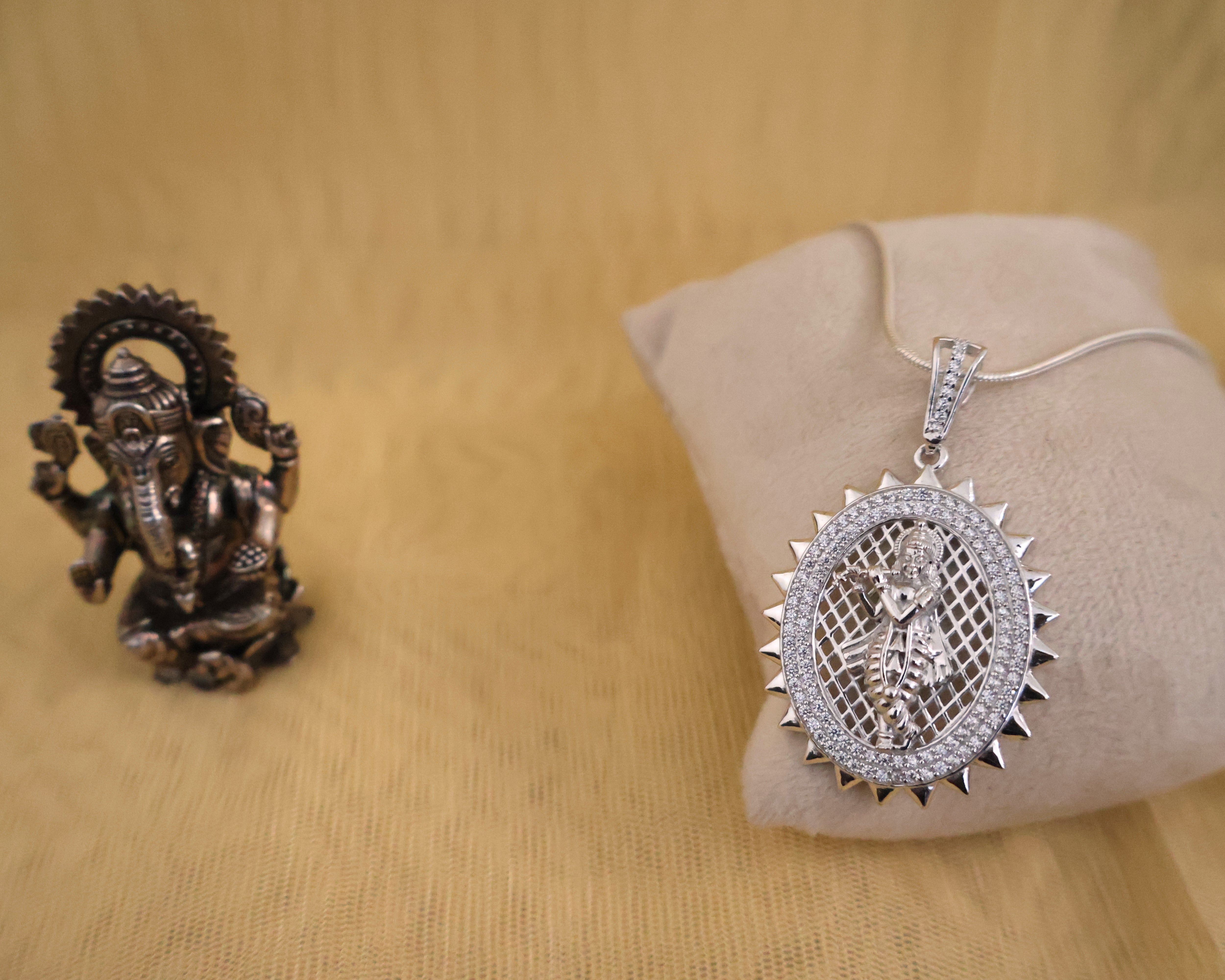 Krishna Silver Pendent