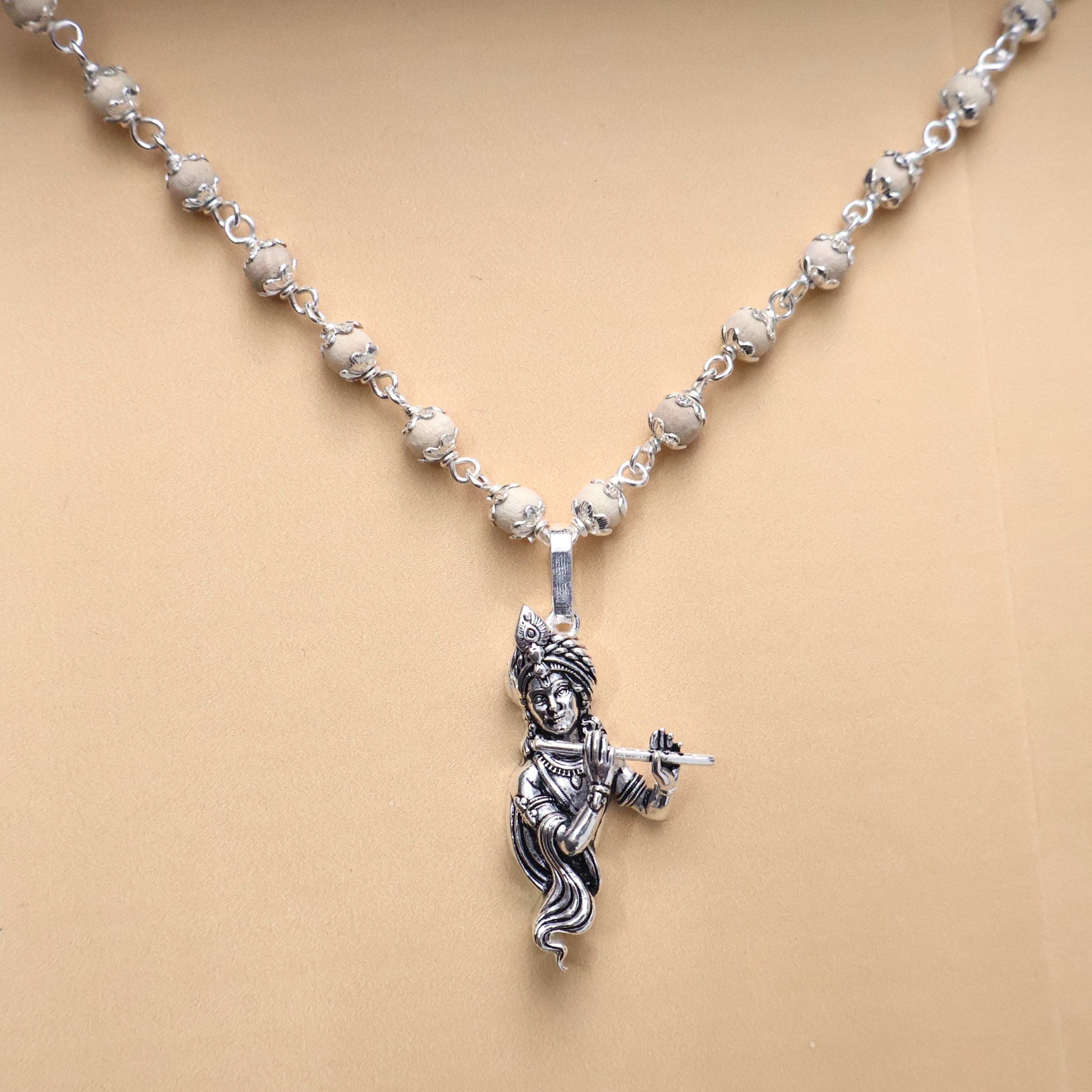 Pure Silver Krishna Pendant: Vrindavan Edition