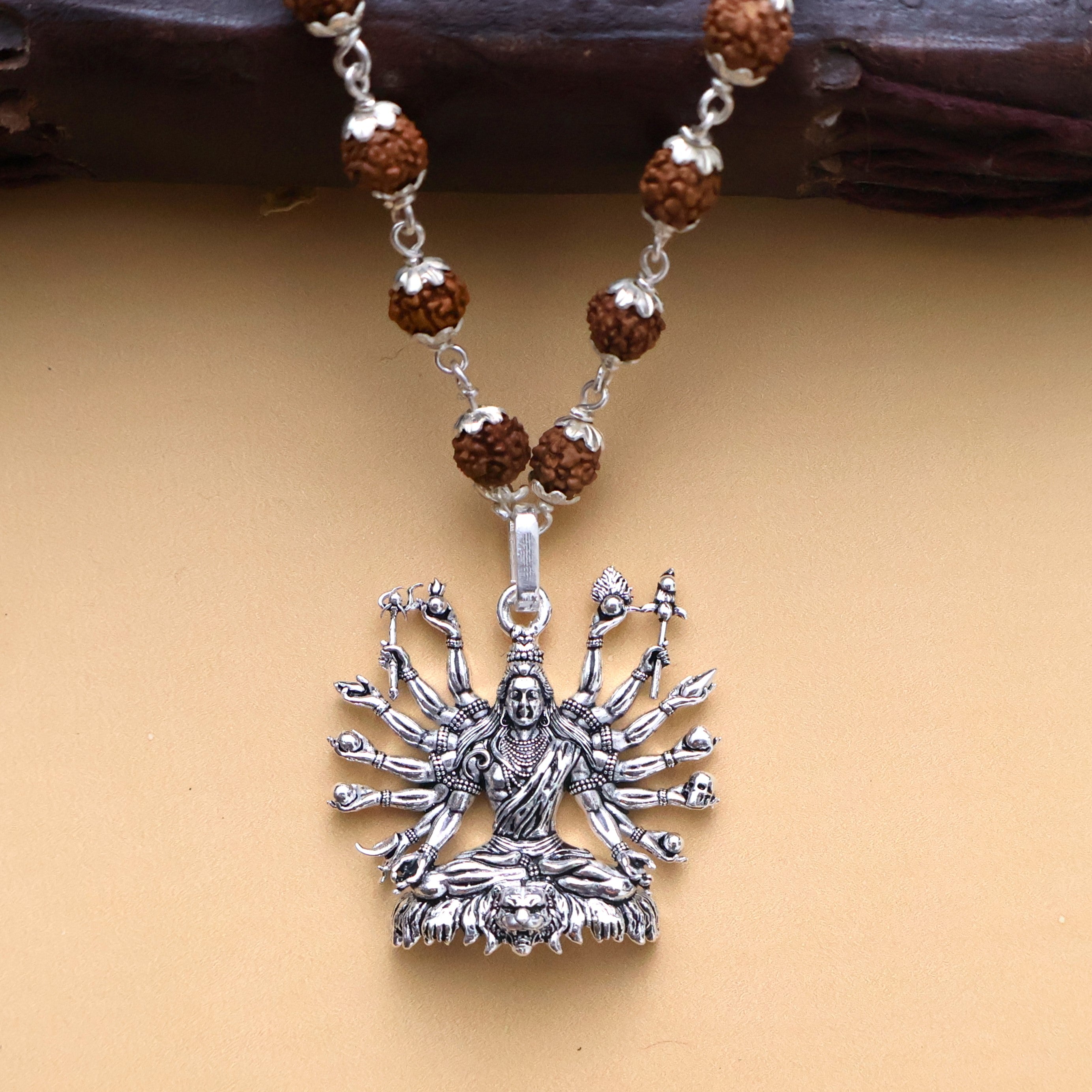 Sitted Shiva Embrace Silver Pendant