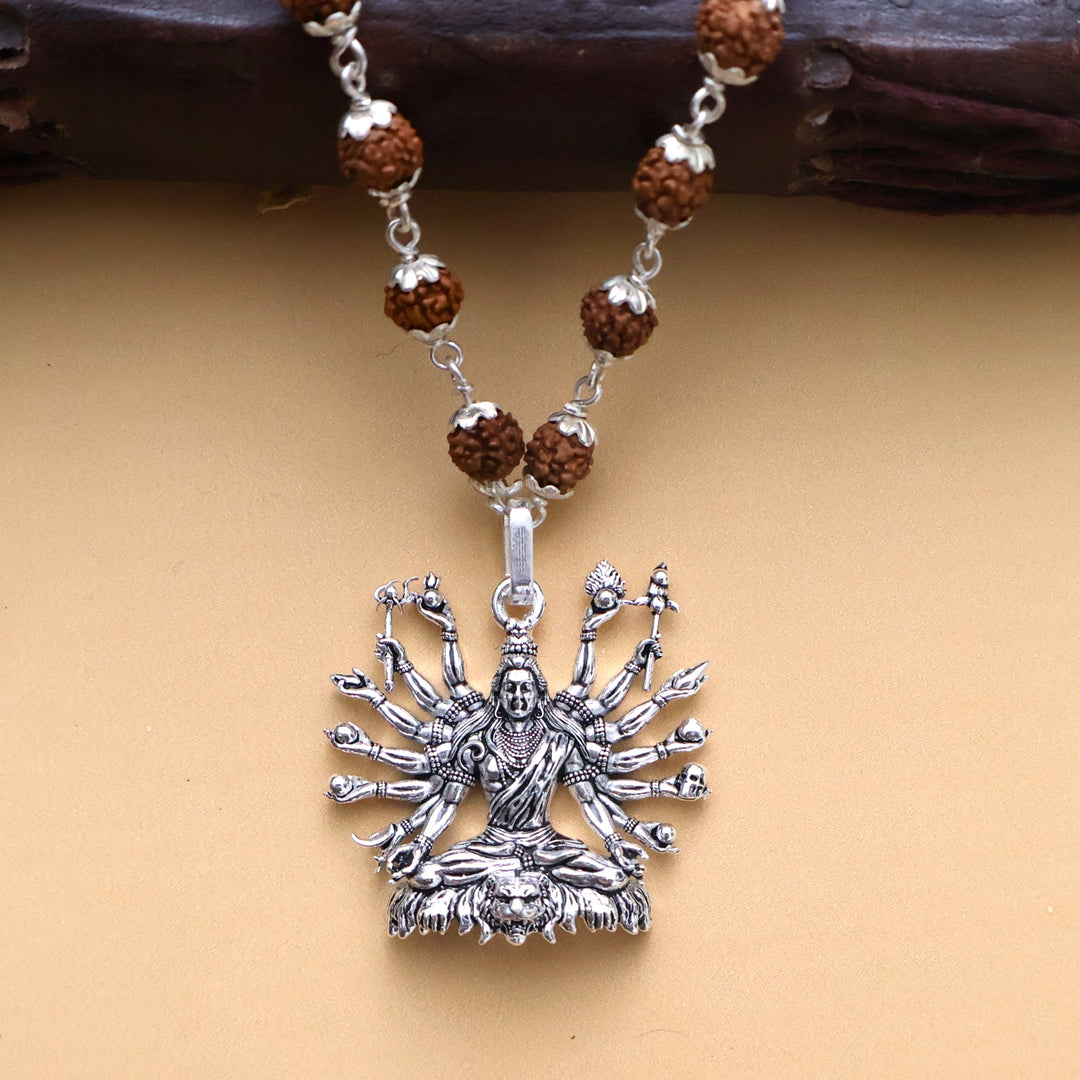 Sitted Shiva Embrace Silver Pendent