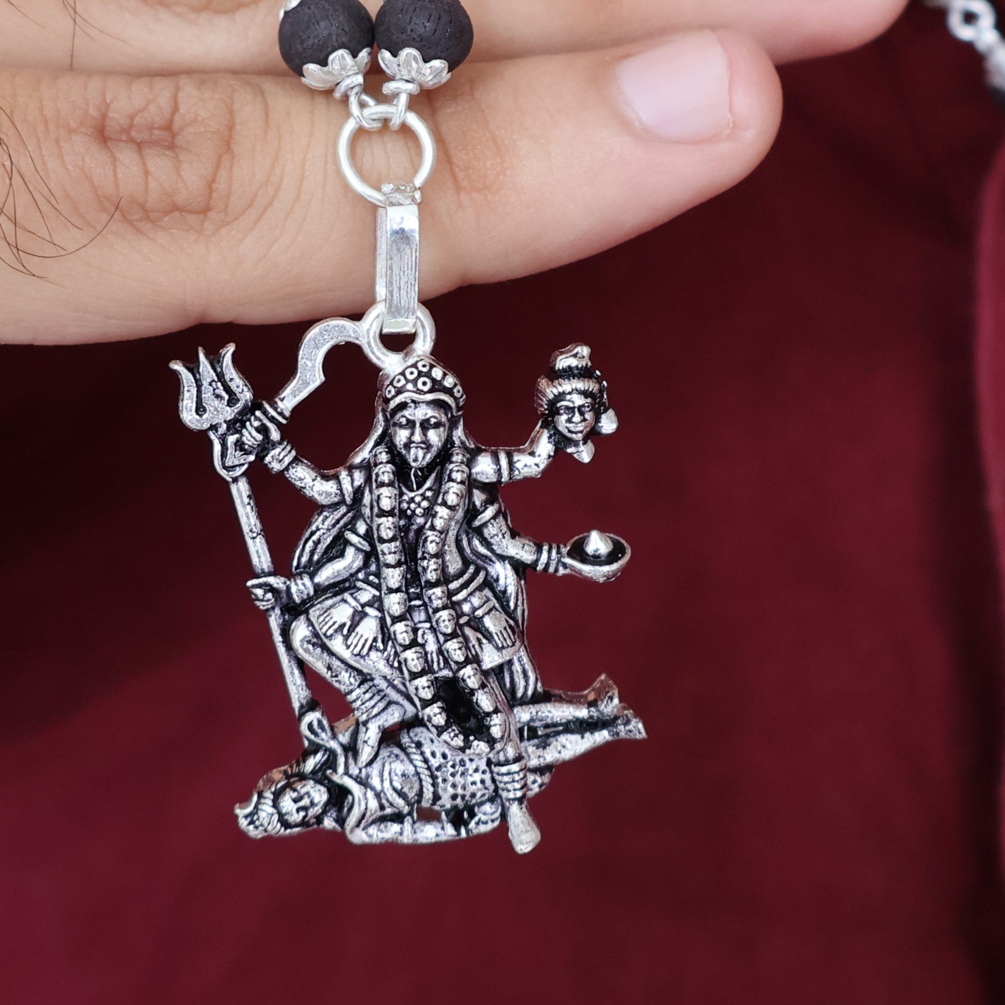 Pure Silver Maa Kali Pendent