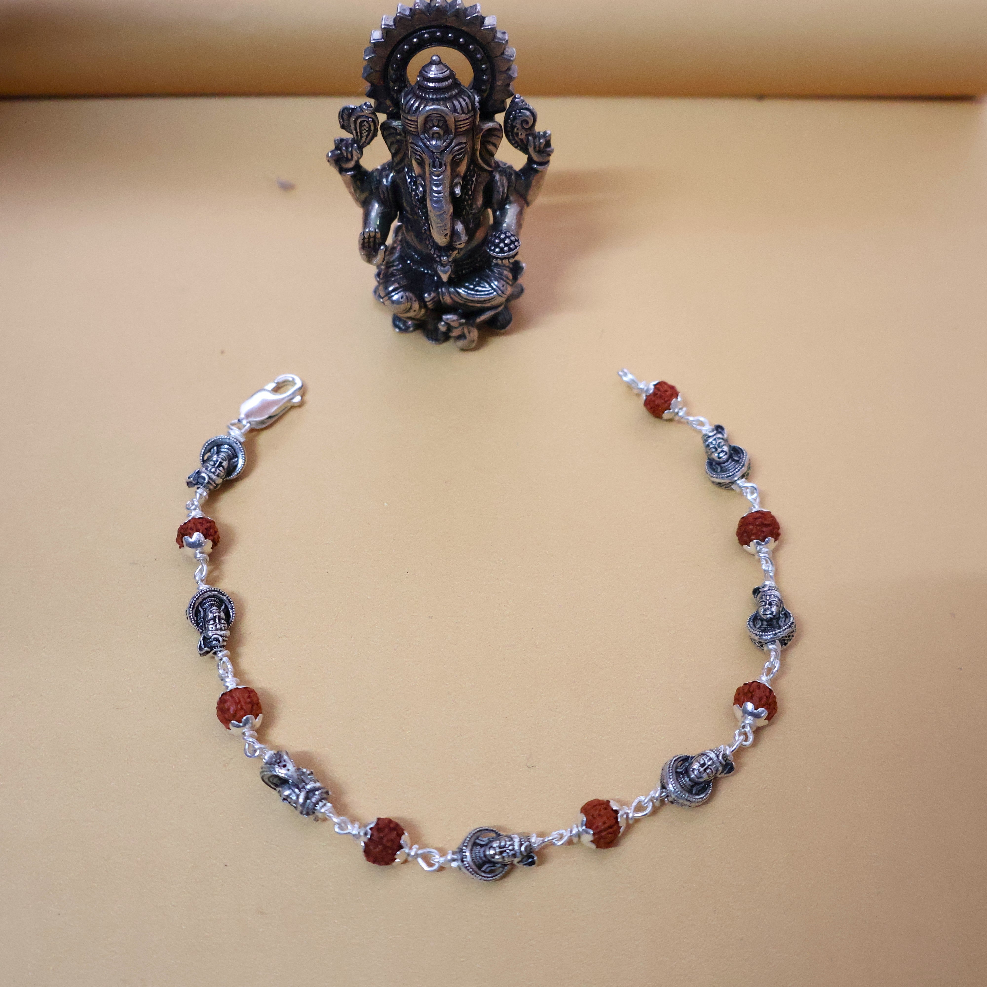 Pure Silver Rudraksha Bracelet: Shiva Edition