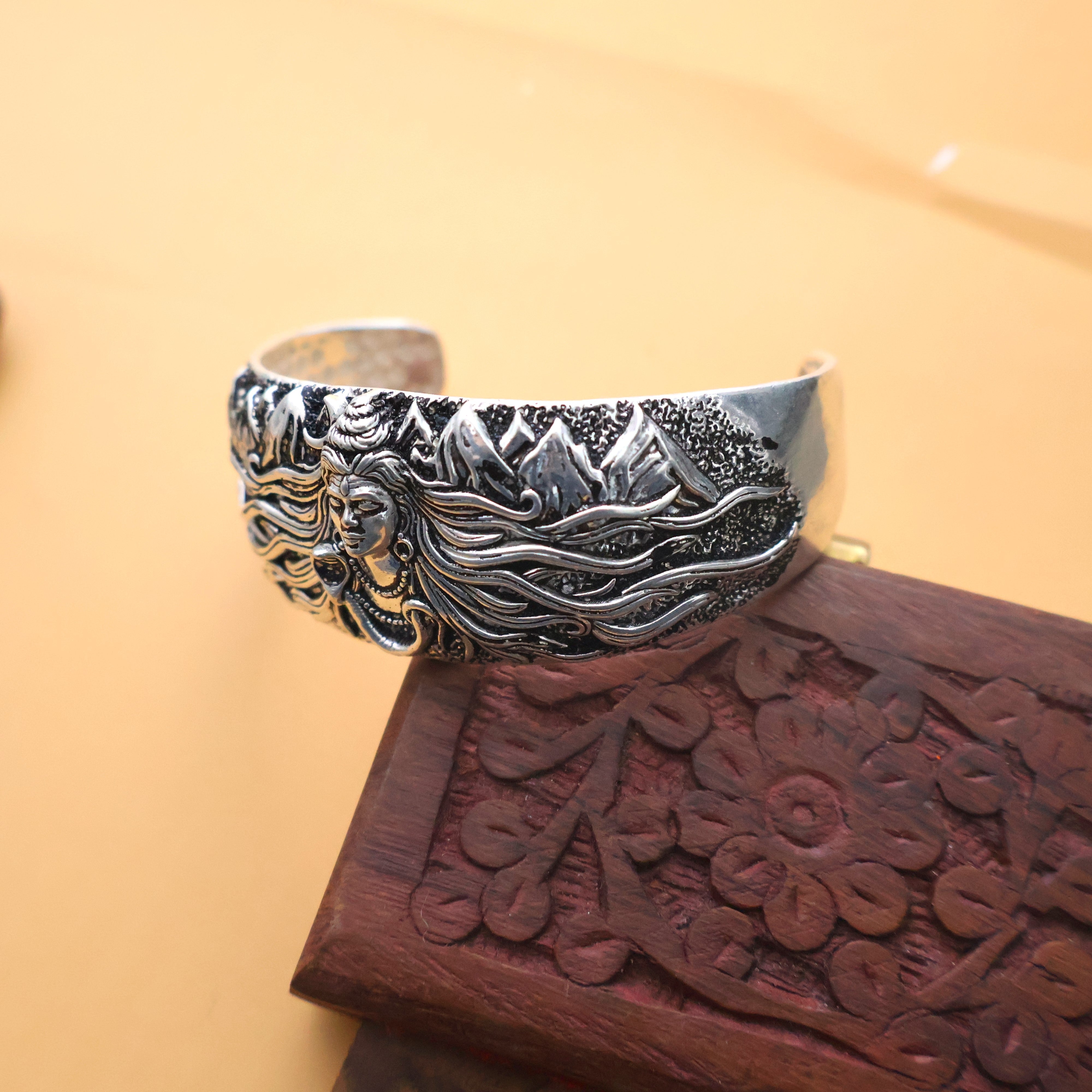 Shiva Pure Silver Bracelet/Kada: Craftsman’s Special Edition