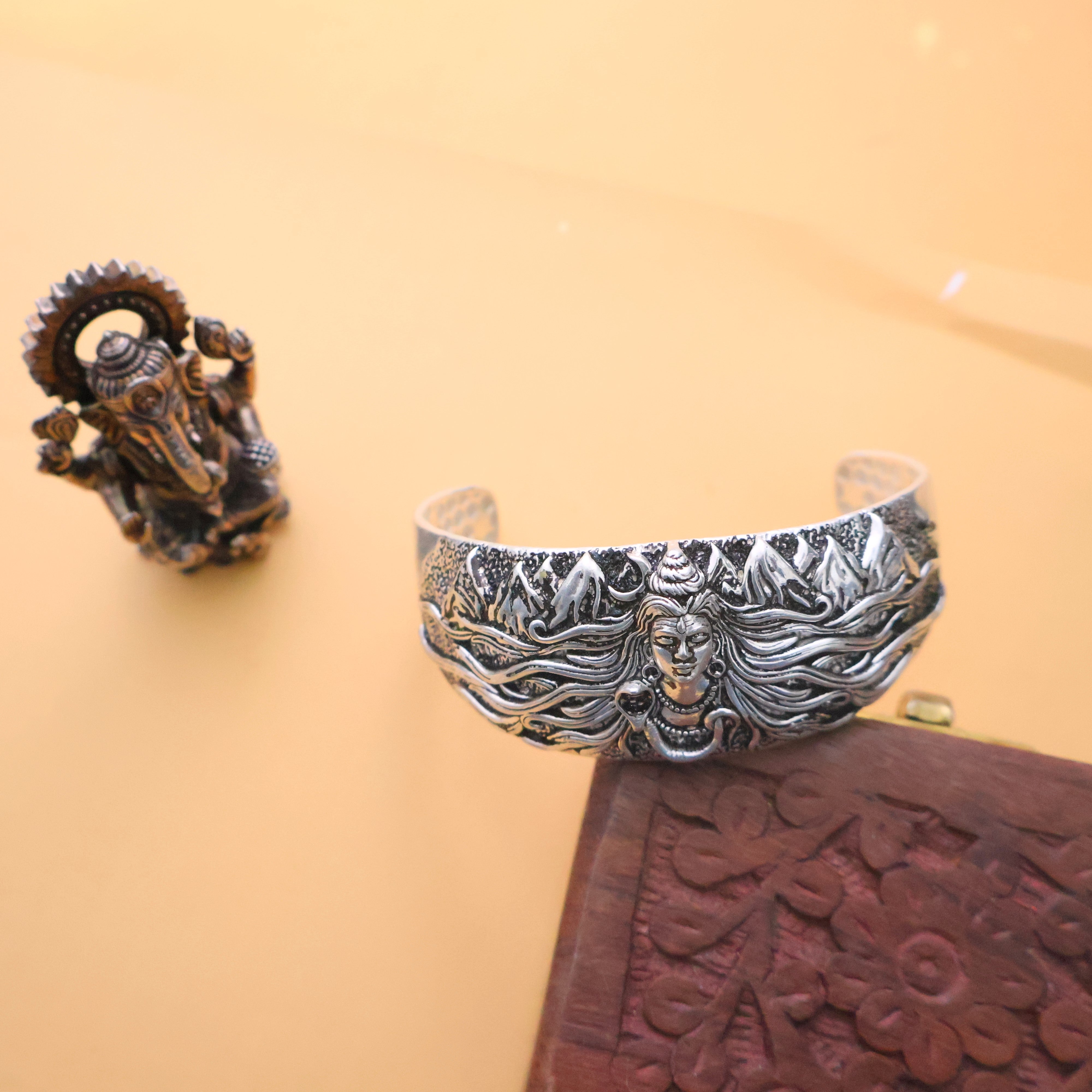 Shiva Pure Silver Bracelet/Kada: Craftsman’s Special Edition